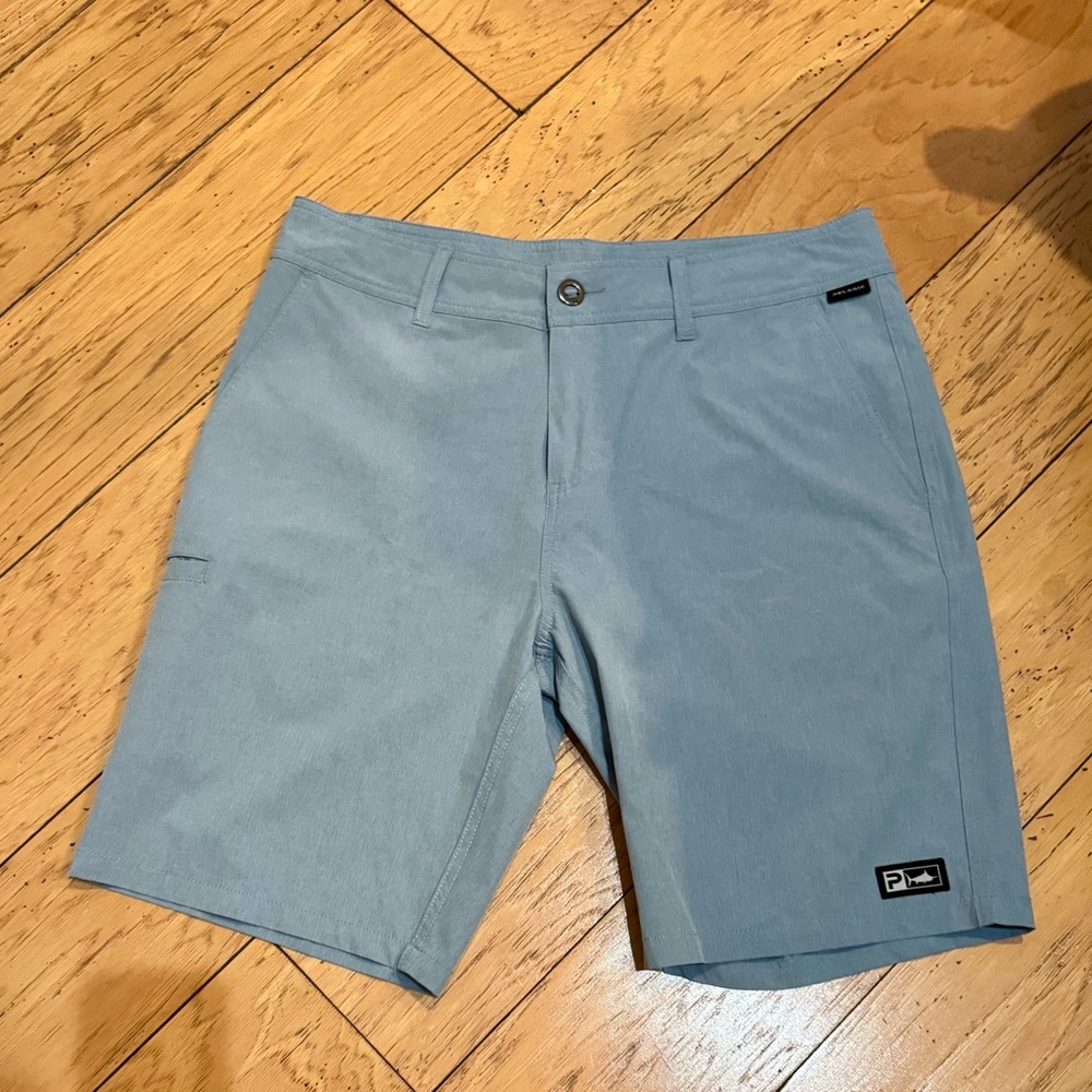 Pelagic Blue Flat Front Shorts Modern Tailored Fit